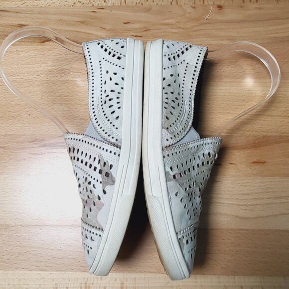 Earth Tangelo Flower Multi Laser Cut Slip-On Leather Sneakers Size 7.5 - Picture 9 of 12